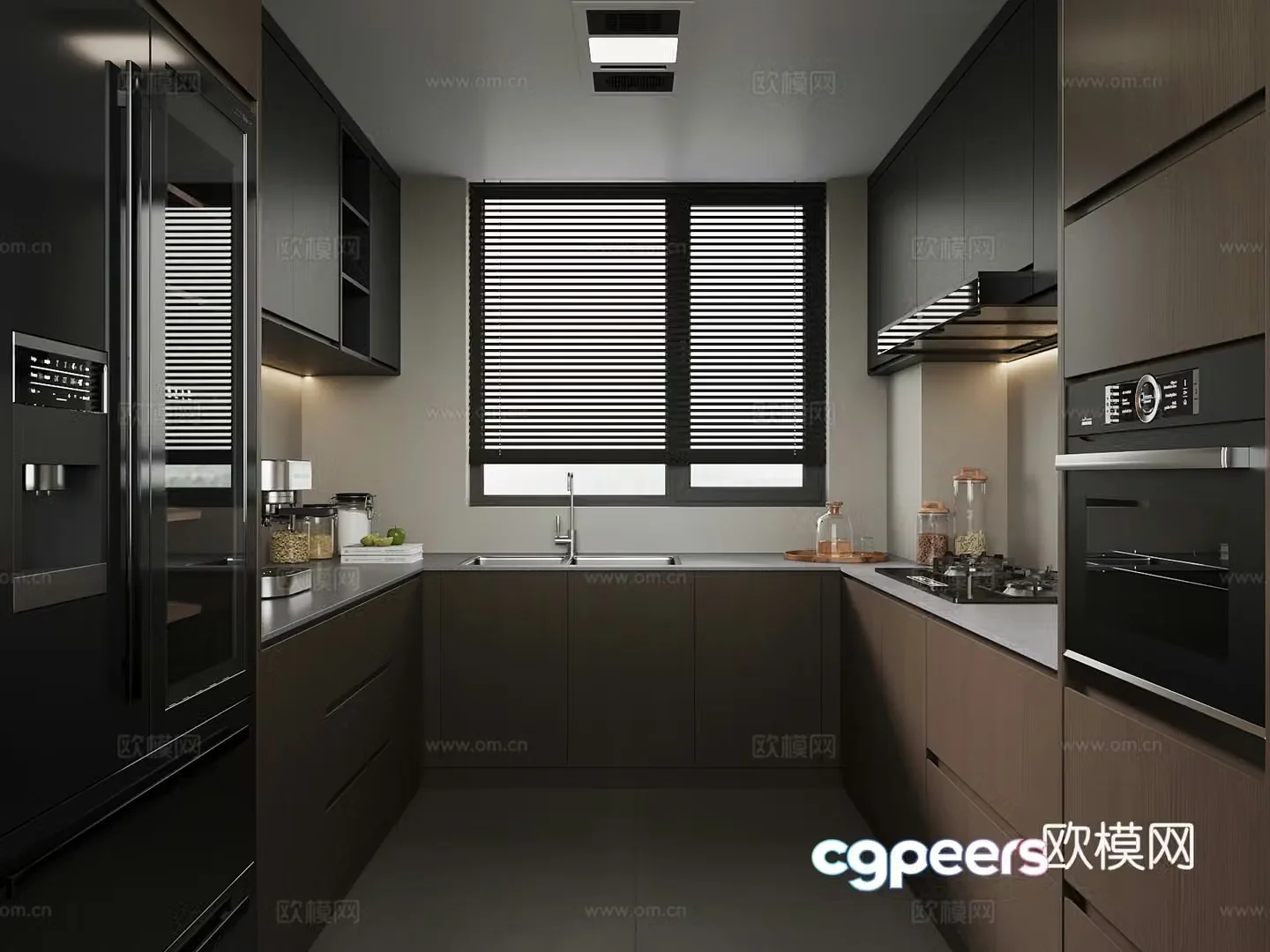 20 modern Italian kitchen hood stove refrigerator 3d model