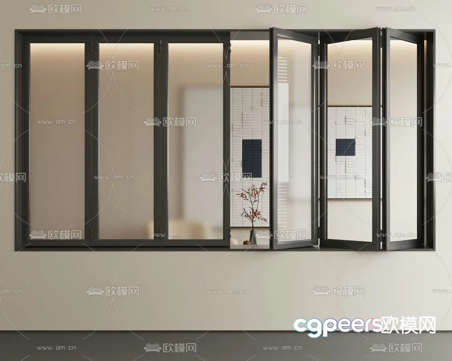 Modern folding window sliding window 3d model