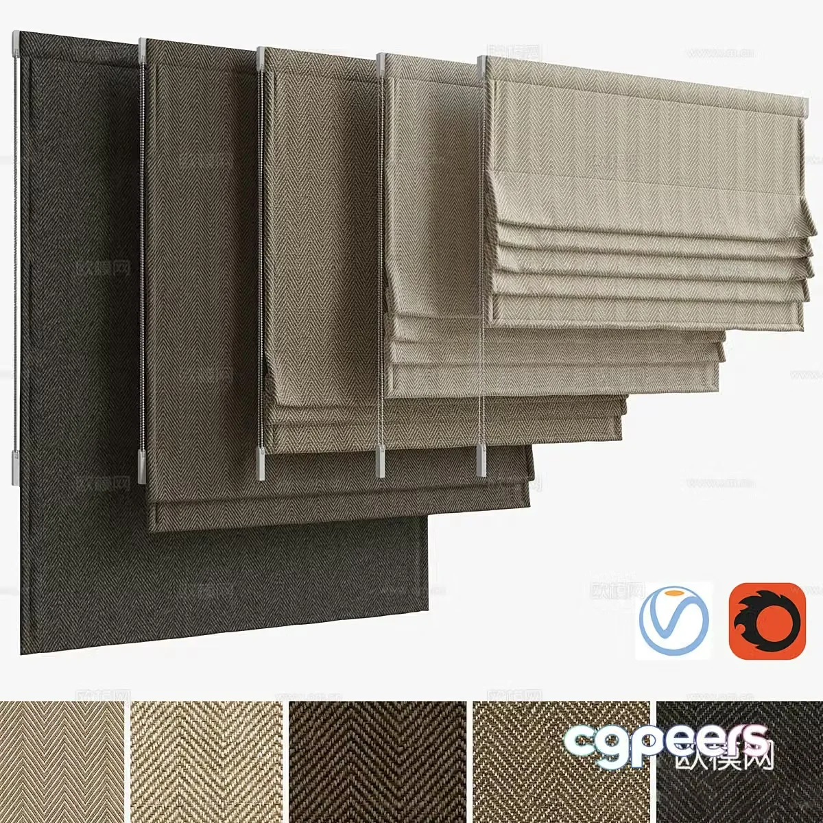 Wasabi curtains cloth curtains pull curtains door curtains shower curtains linen curtains homestay curtains 3D model