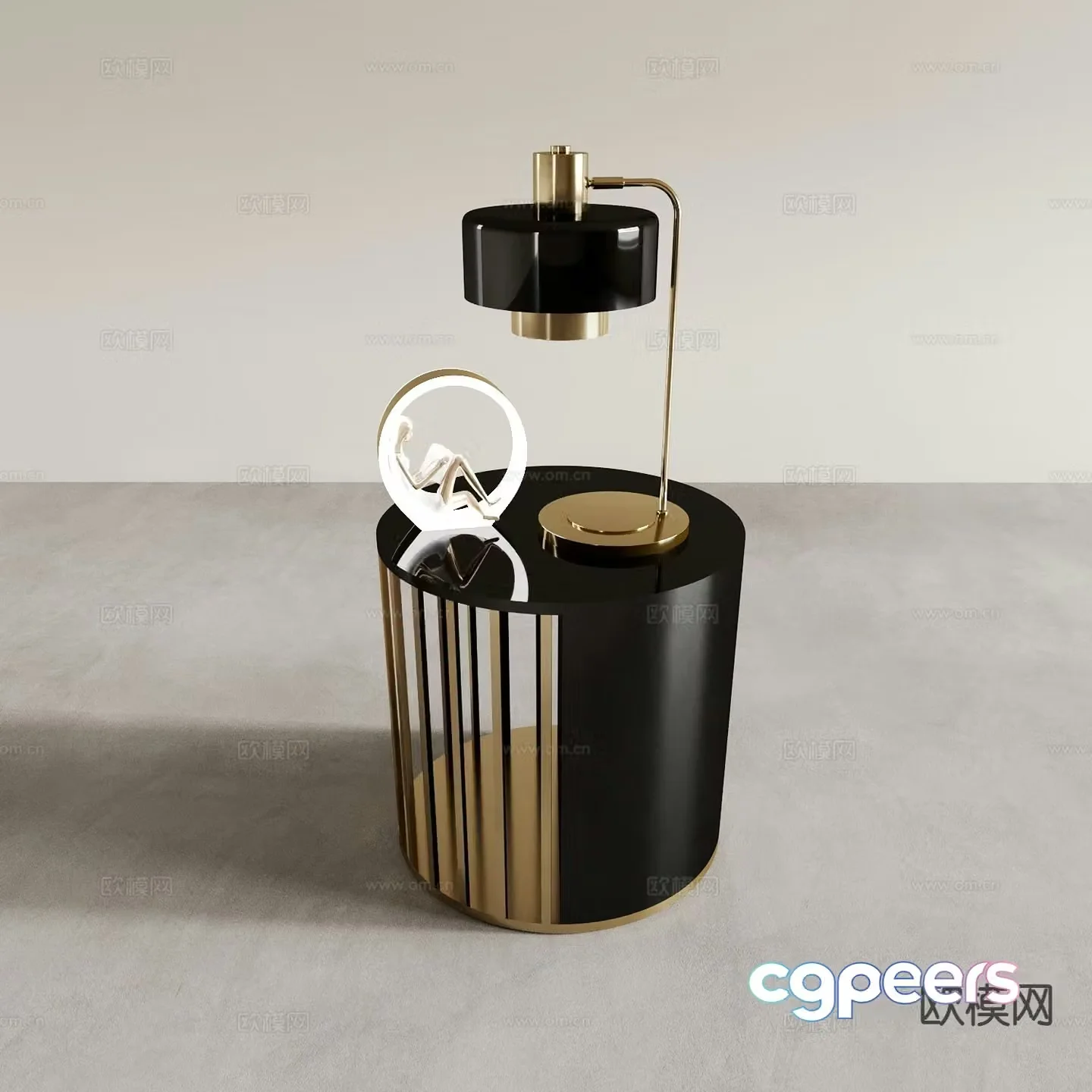 Light luxury bedside table 3D model