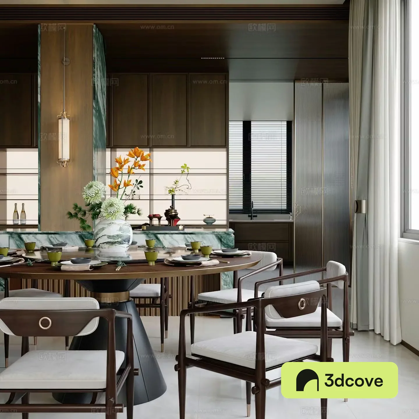 New Chinese dining table and chairs