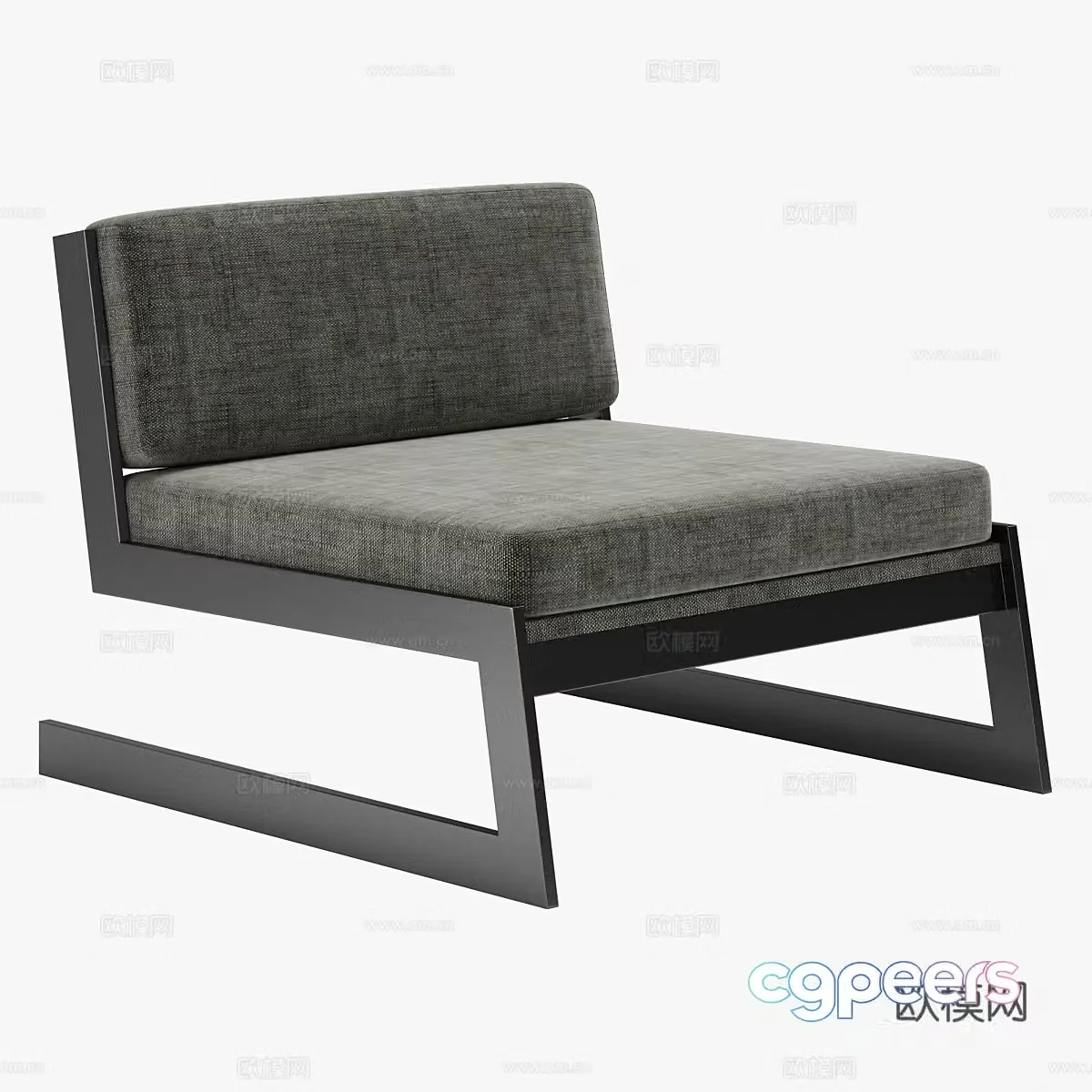 Modern Italian fabric armchair 3d model