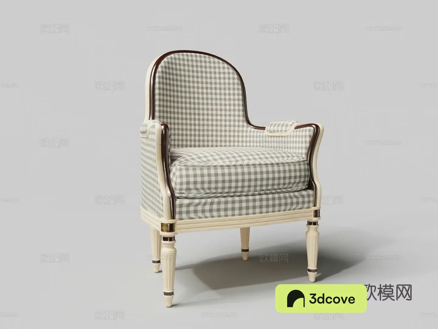 European-style striped cloth sofa single sofa