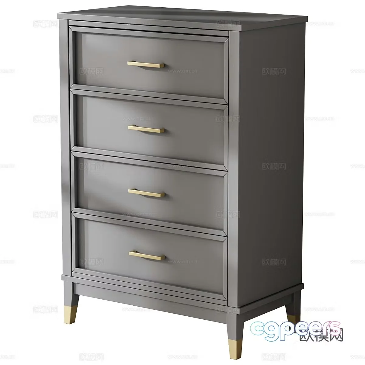 American simple Cazarina chest of drawers 3d model