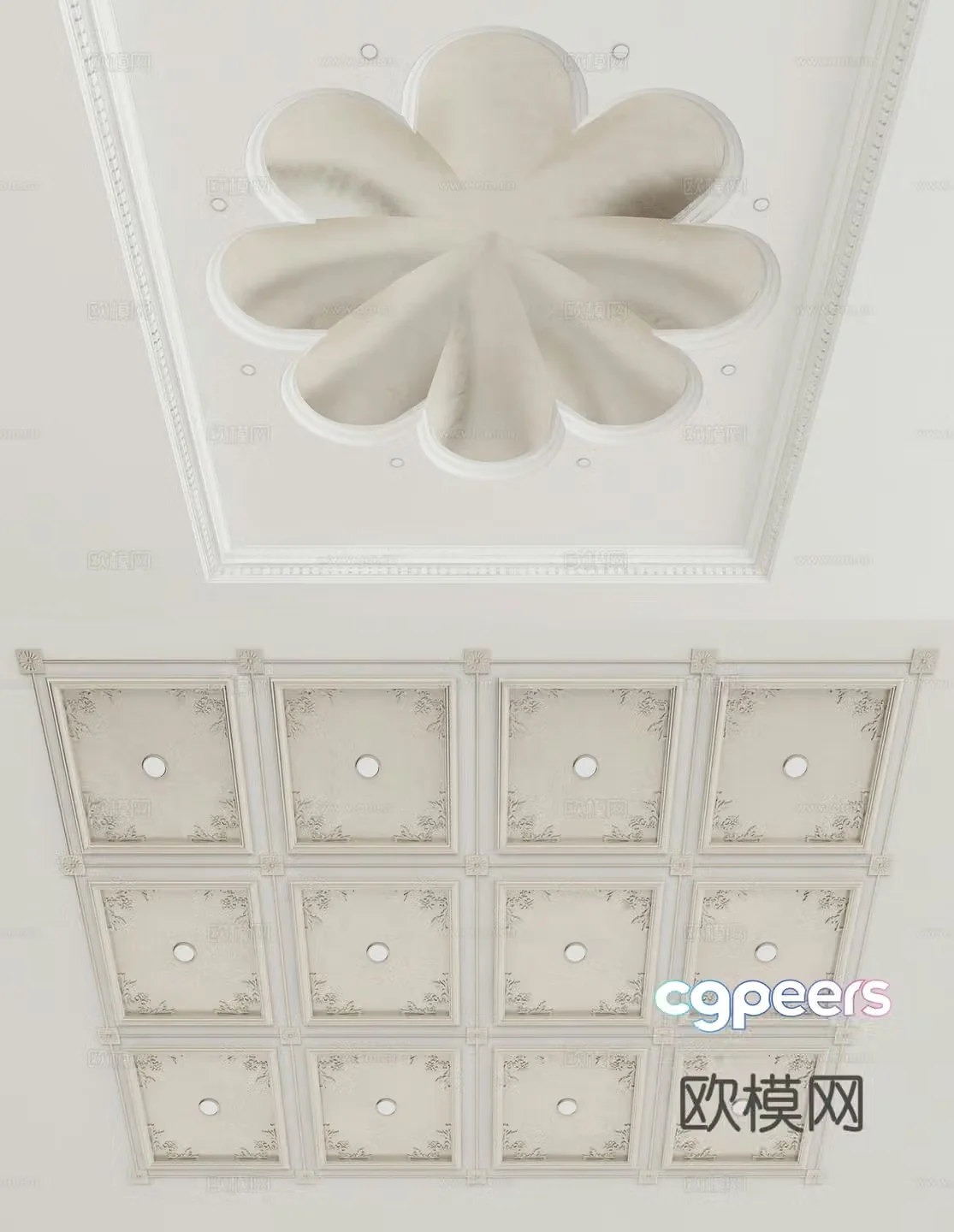 French ceiling 3d model