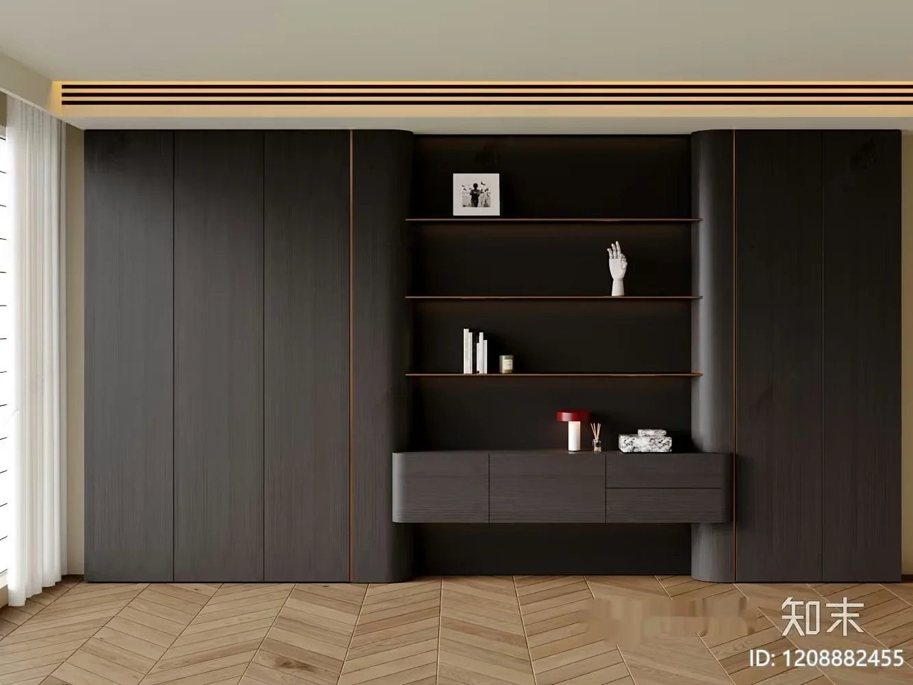 Modern Wall Unit 3D Model – 4425 – VRAY Render