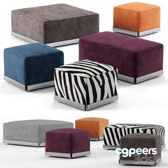 3ds Max Free – Minotti west ottoman set