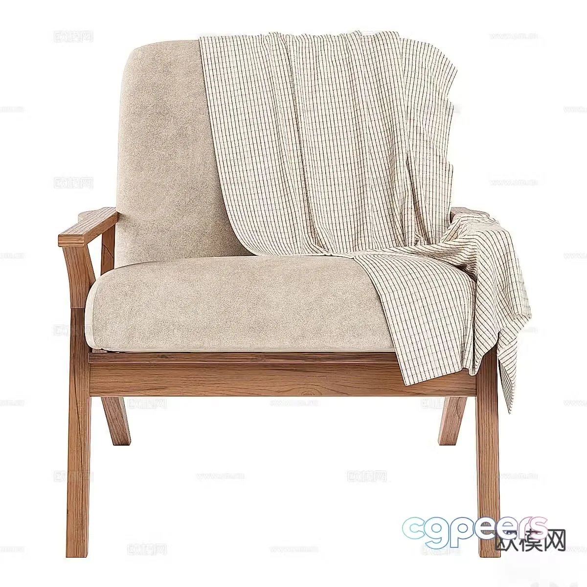 Wabi-sabi chair leisure chair 3d model