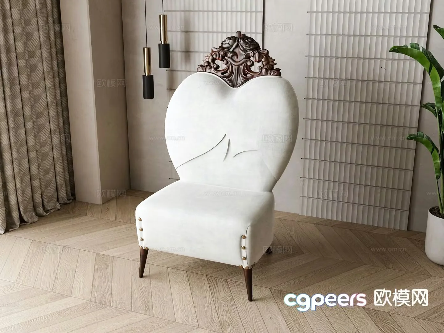 American chair leisure chair 3d model