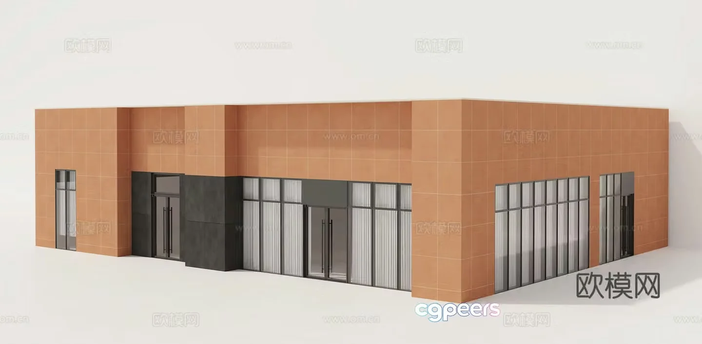 Outdoor building factory exterior 3D model