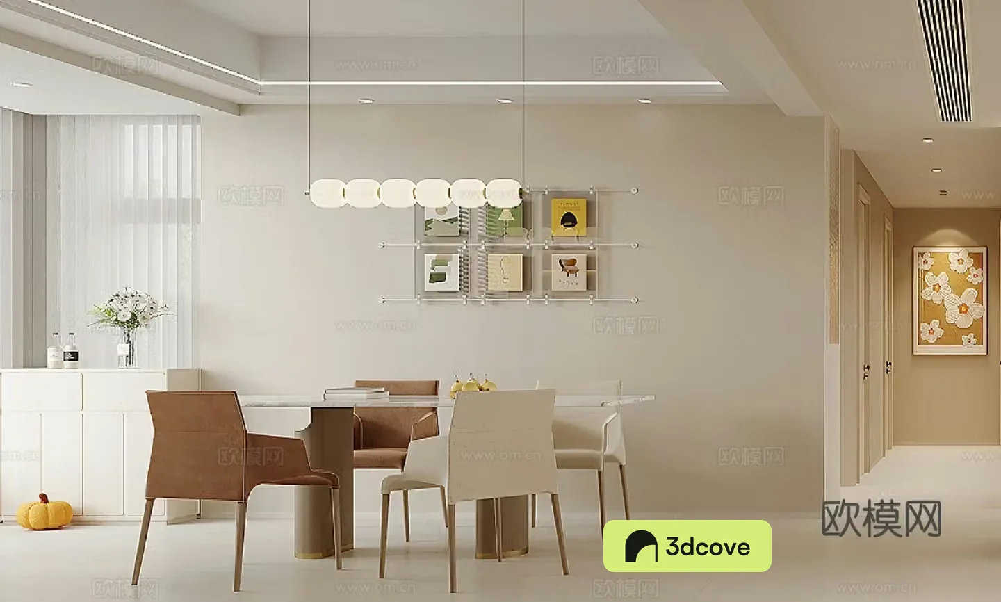 Modern restaurant Creamy restaurant Dining table Chandelier Simple restaurant Modern living restaurant