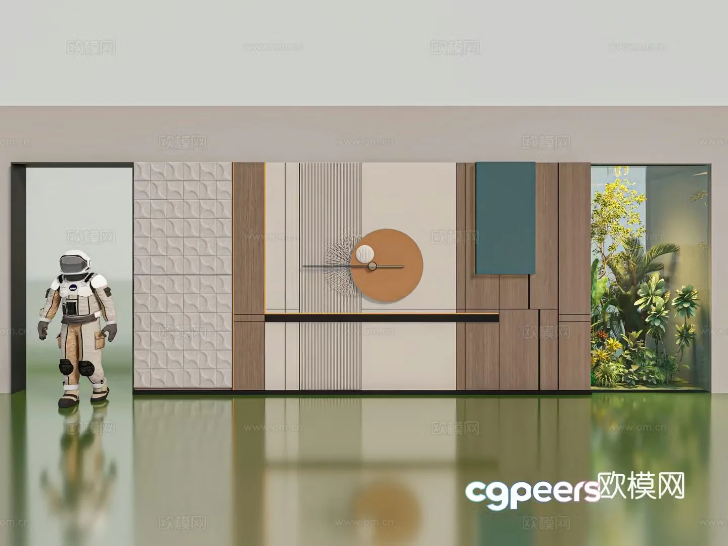 Background wall art wall 3d model
