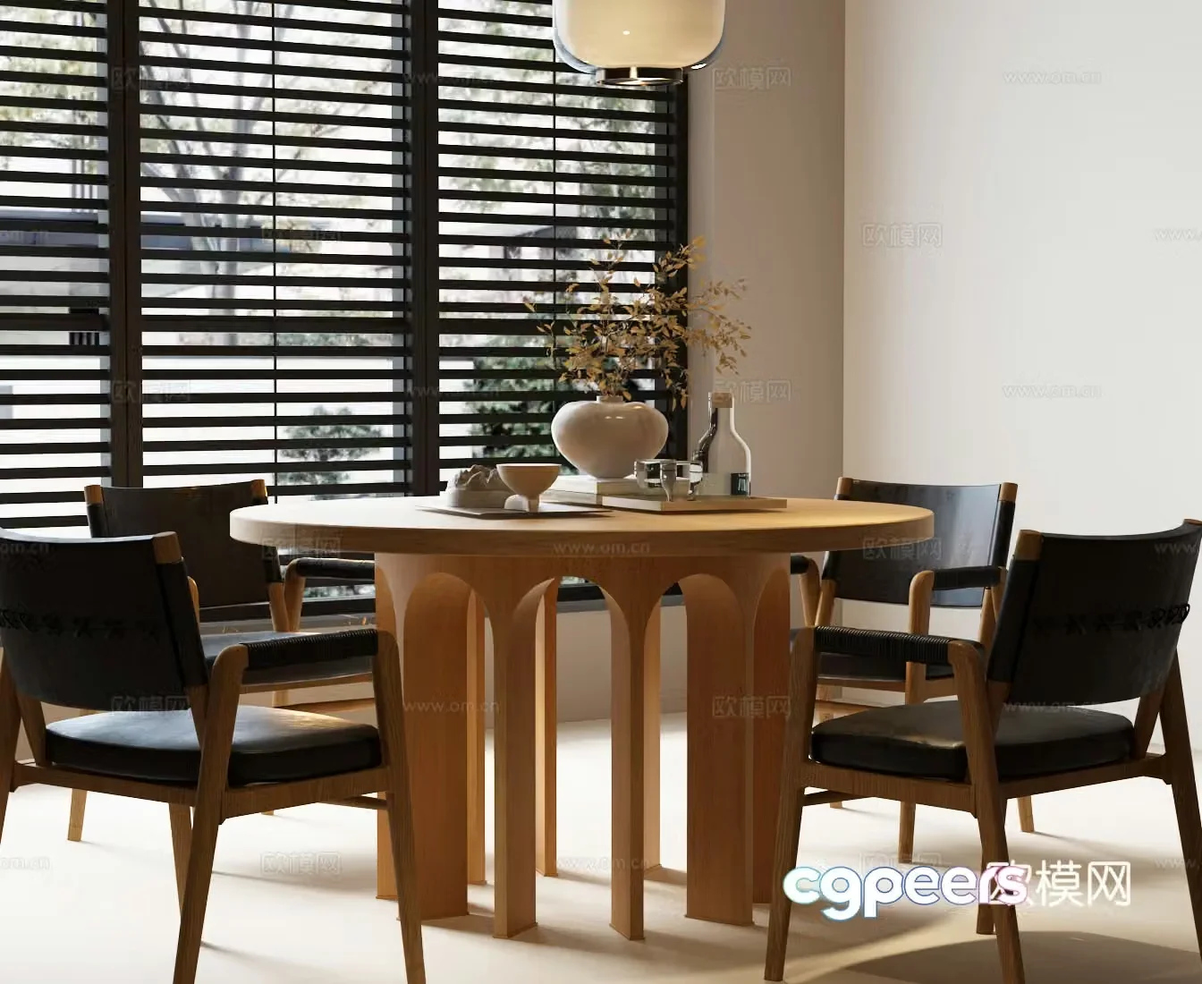 Modern dining table and chair combination Italian dining table and chair combination dining table and chair combination 3D model