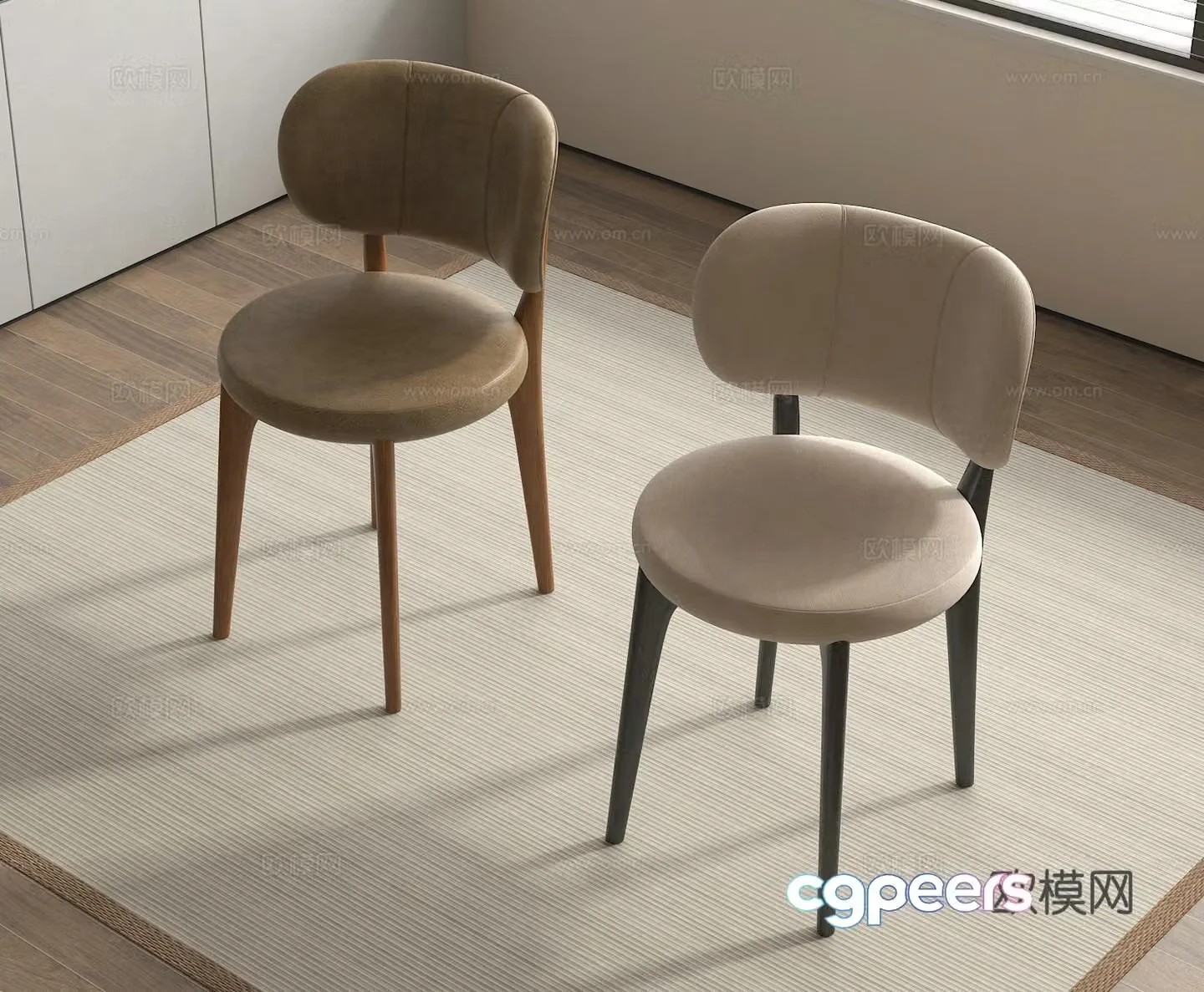 Dining chair leisure chair single chair 3d model