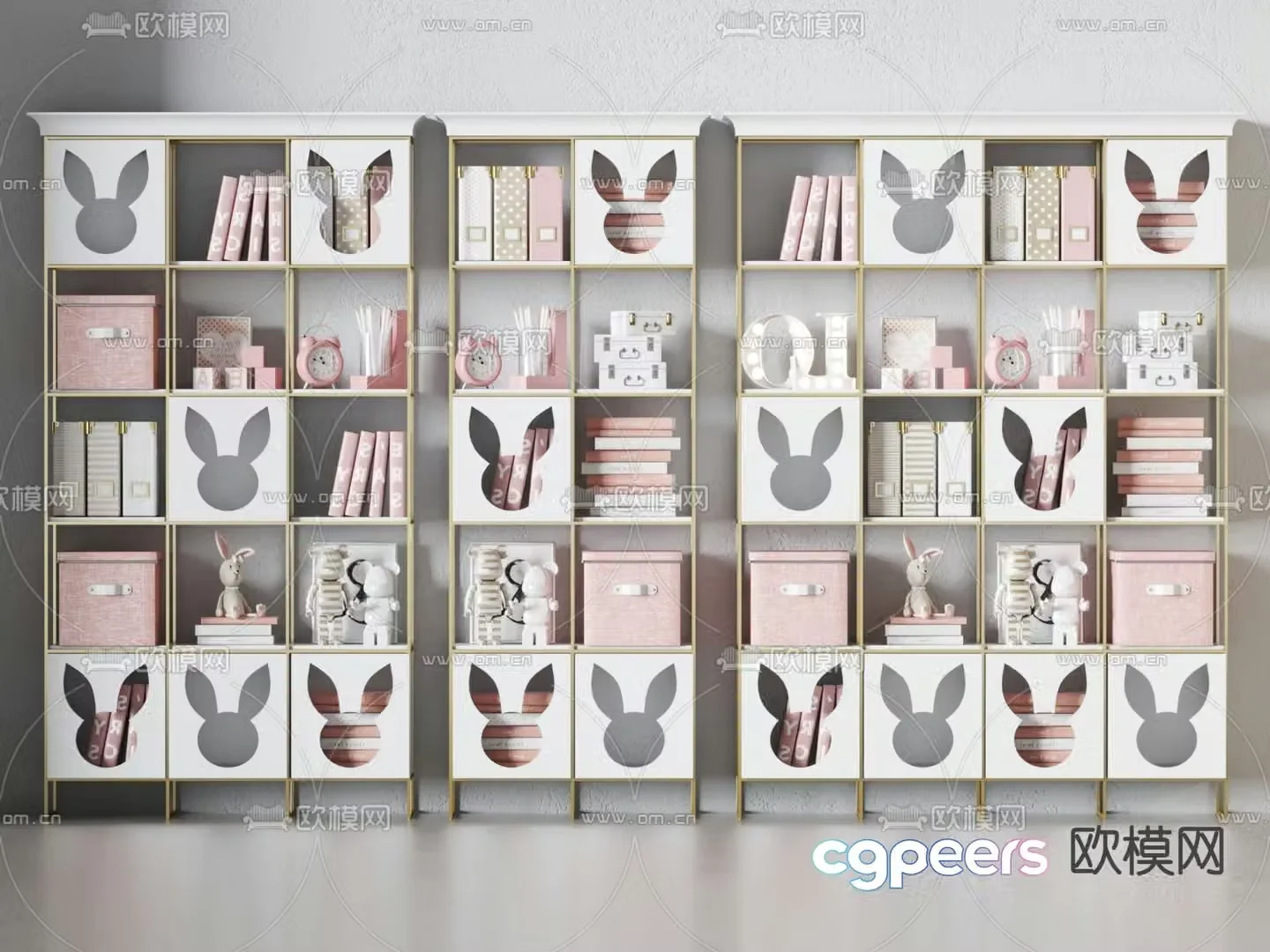 Modern bookcase children’s decorative cabinet 3d model