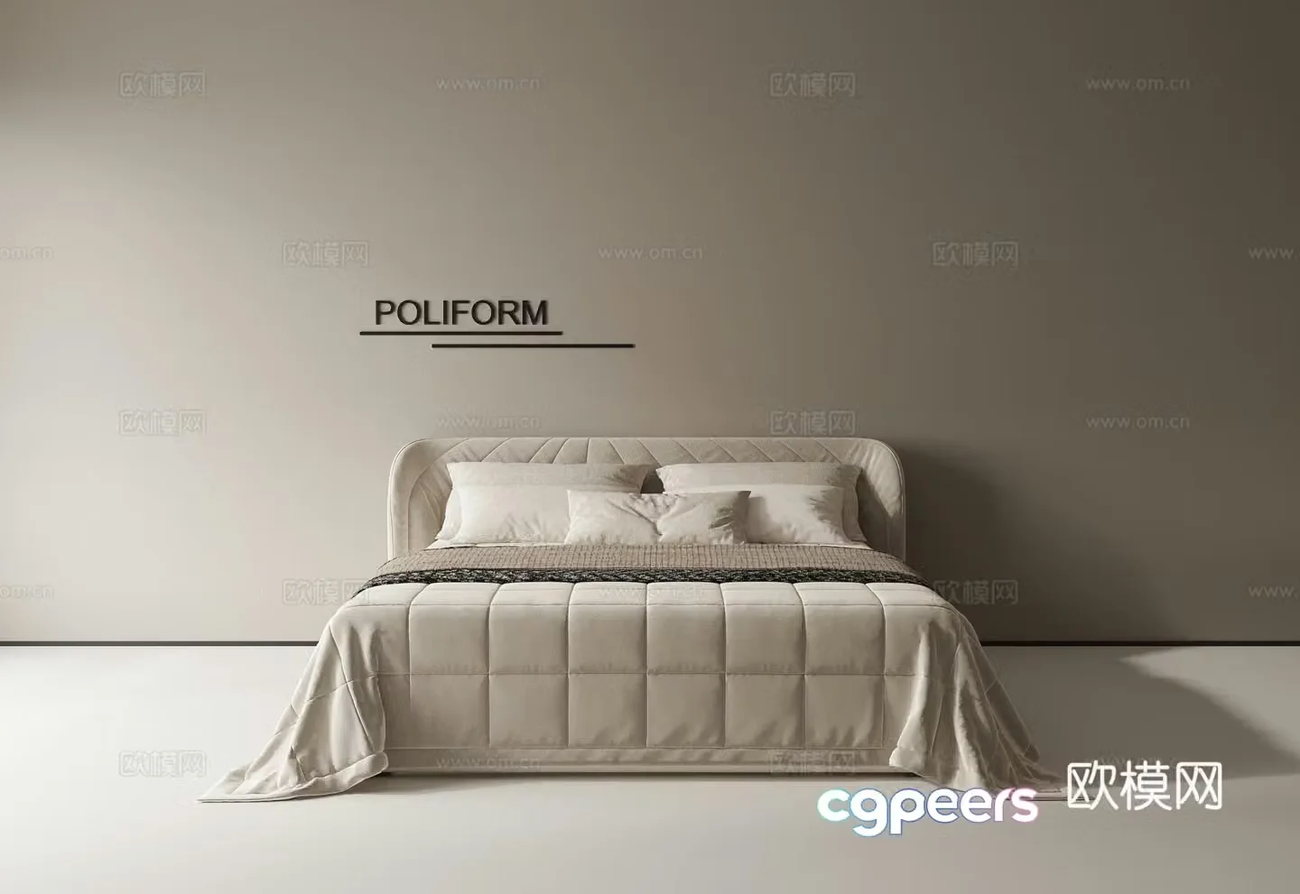 Double bed 3d model