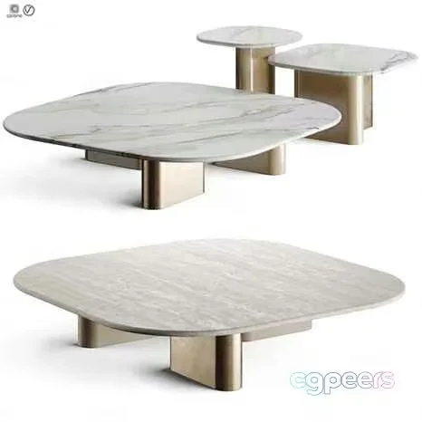 Modern Marble Coffee Table 3D Model – 250 – CORONA Render