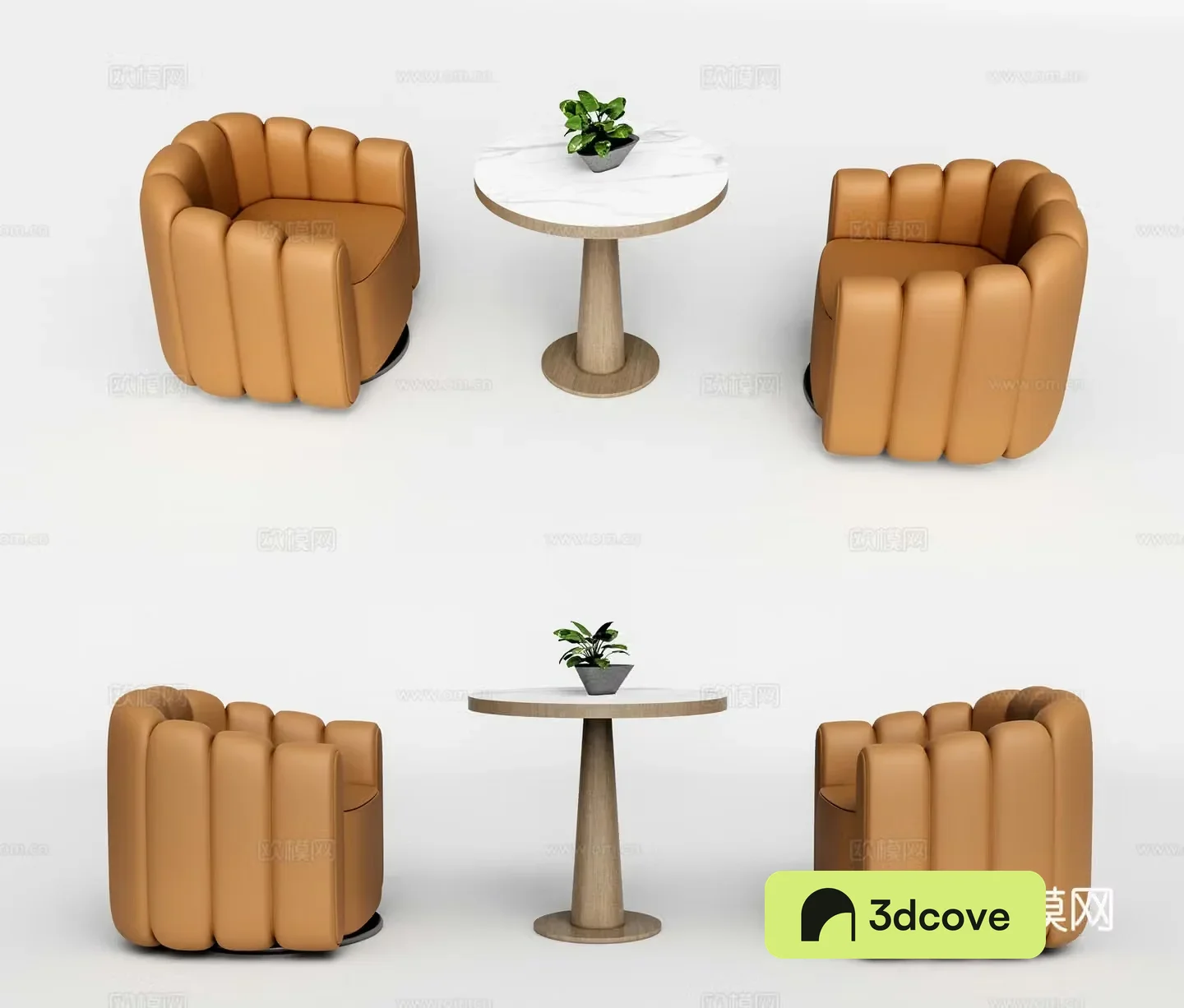 Modern leather single sofa