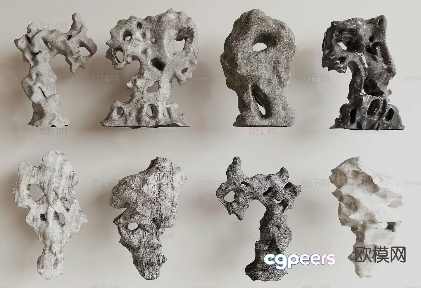 New Chinese style Taihu stone landscape stone 3D model