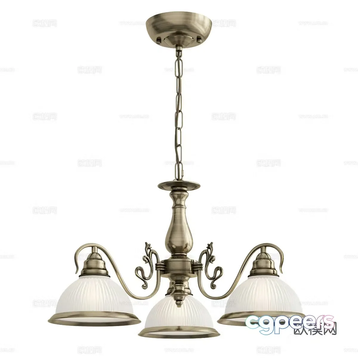Simple European chandeliers classical chandeliers retro chandeliers metal chandeliers dining chandeliers living room chandeliers 3D model