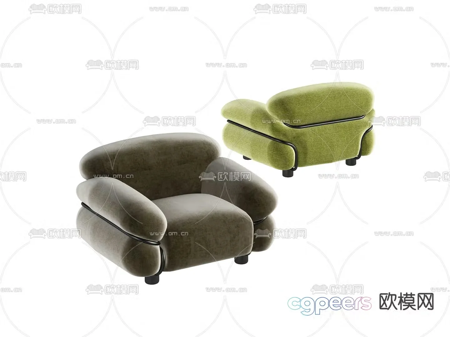 Single sofa leisure sofa 3d model