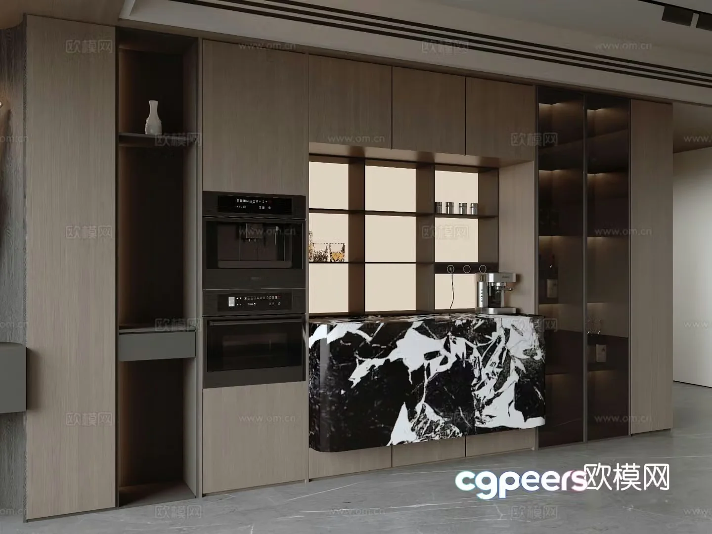 Italian wine cabinet sideboard 3d model