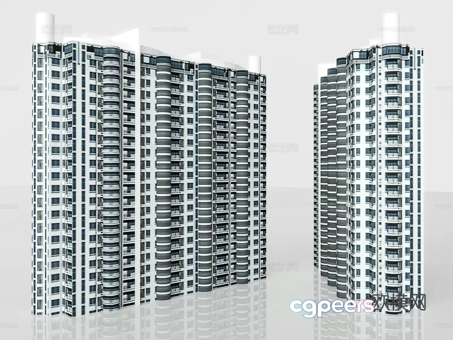 Residential building exterior 3d model
