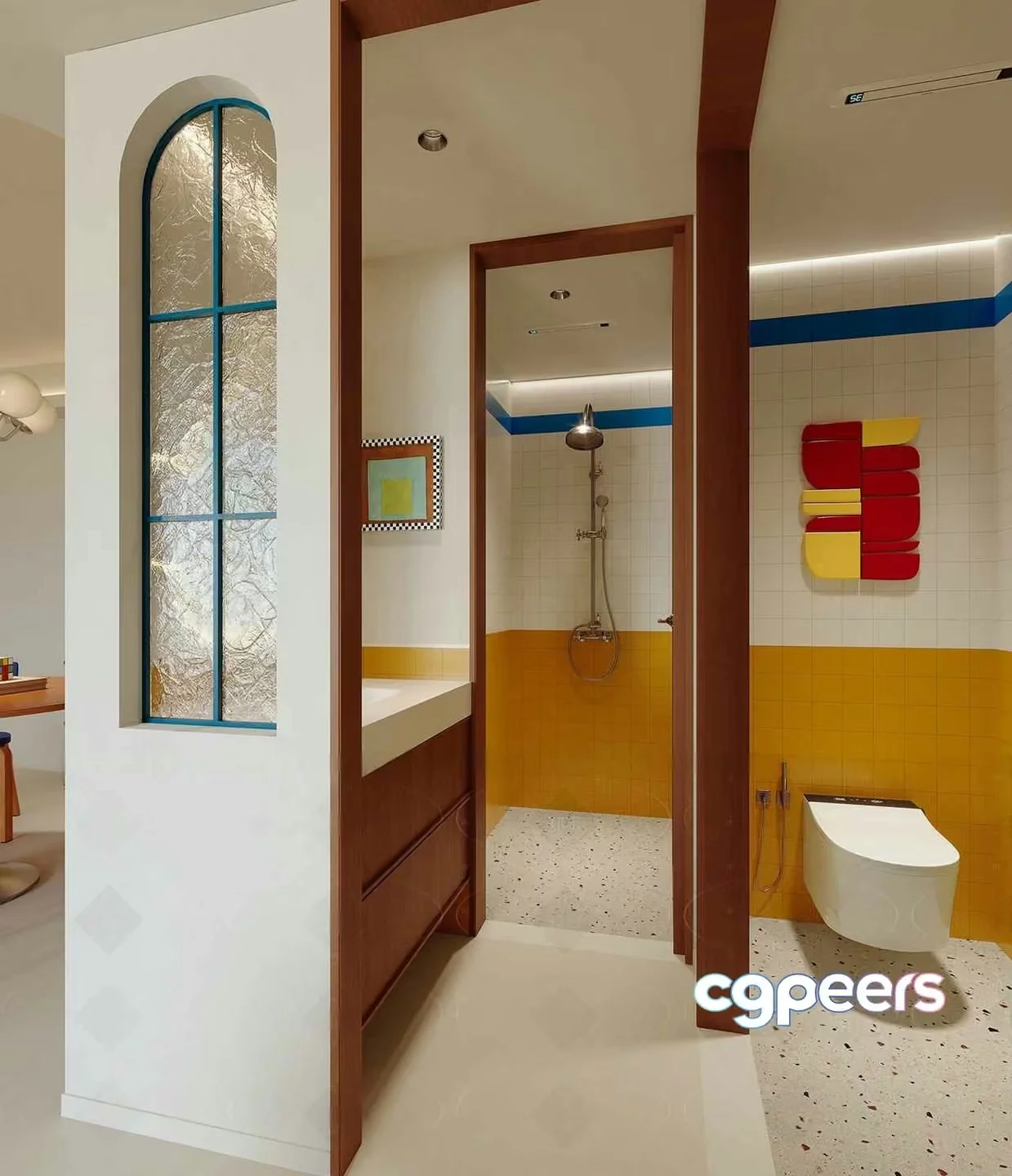 A Bathroom With A Modern Design 3D Model – 475 – CORONA Render