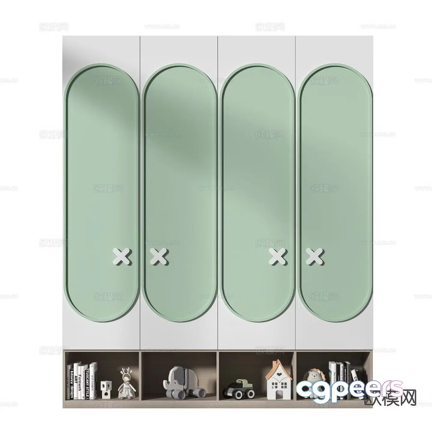 Modern children’s wardrobe children’s cabinet 3d model