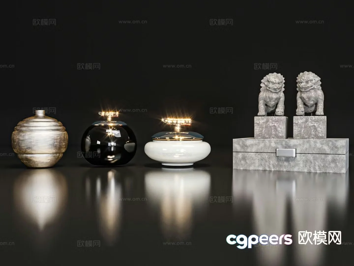 New Chinese style jewelry ornaments 3D model