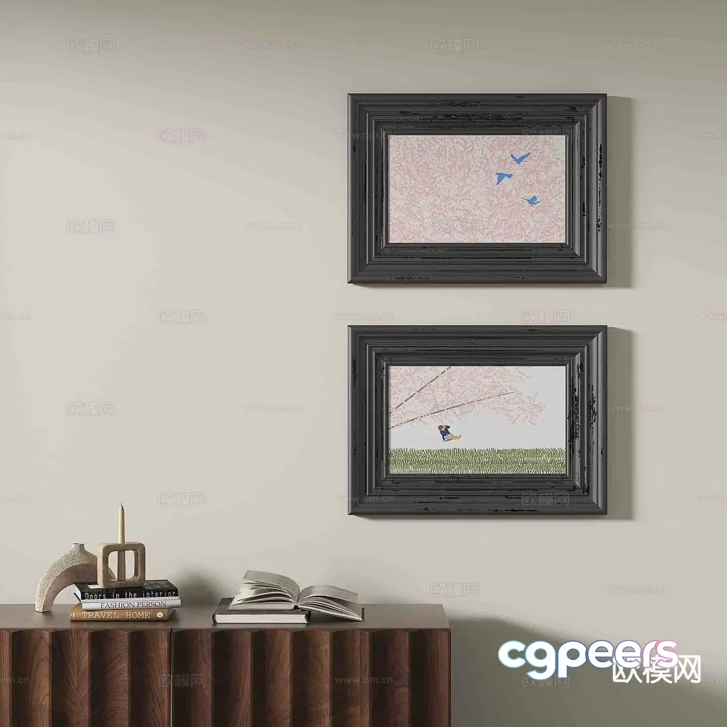 Oil painting art painting decorative painting 3d model