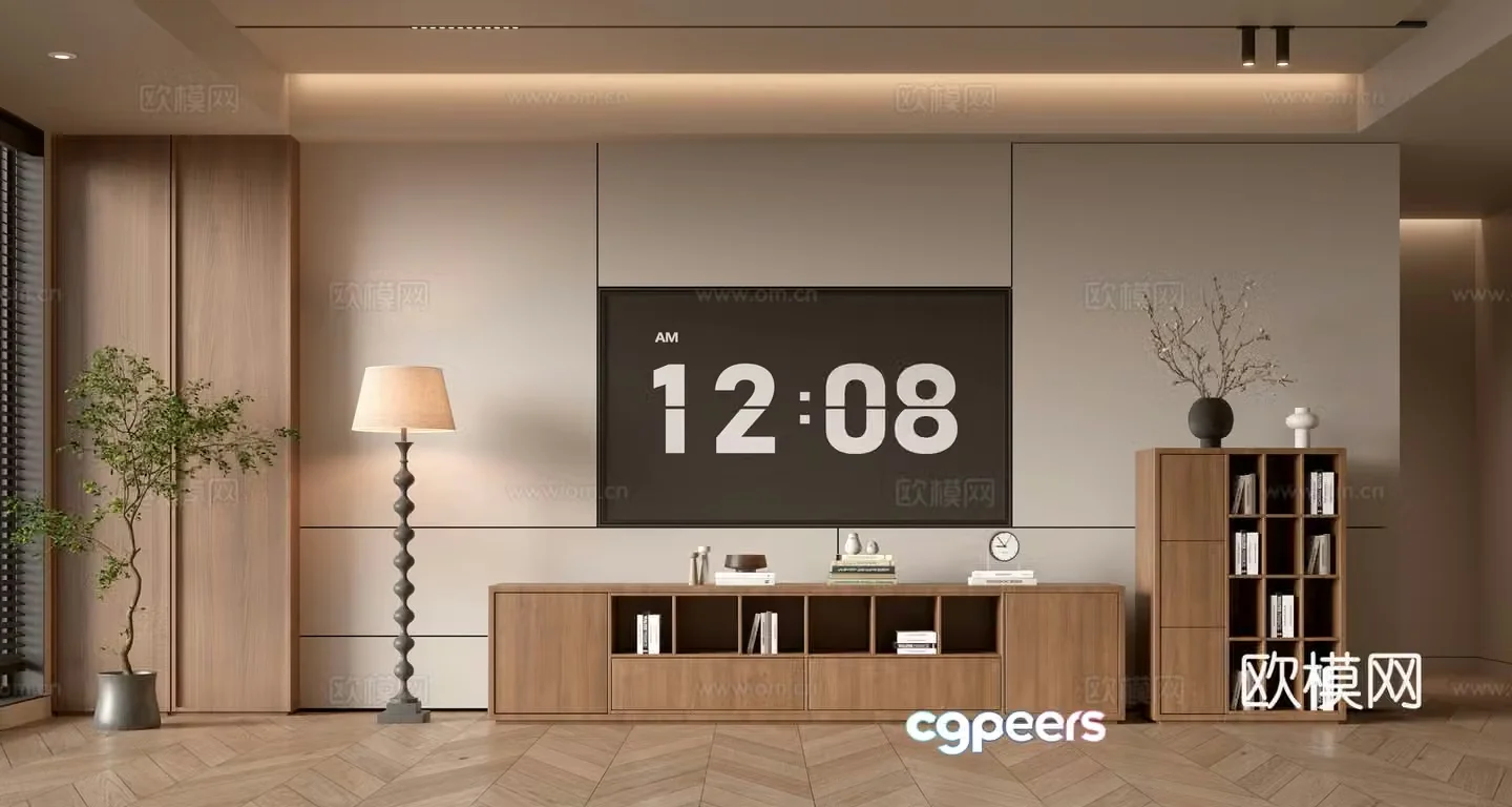 Wasabi TV background wall 3d model