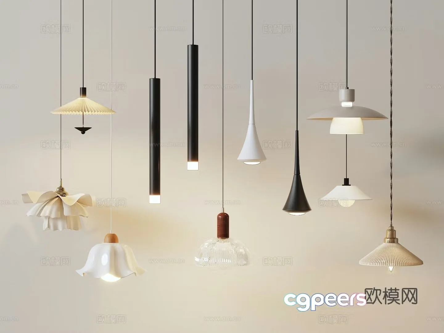 Modern small chandelier 3d model