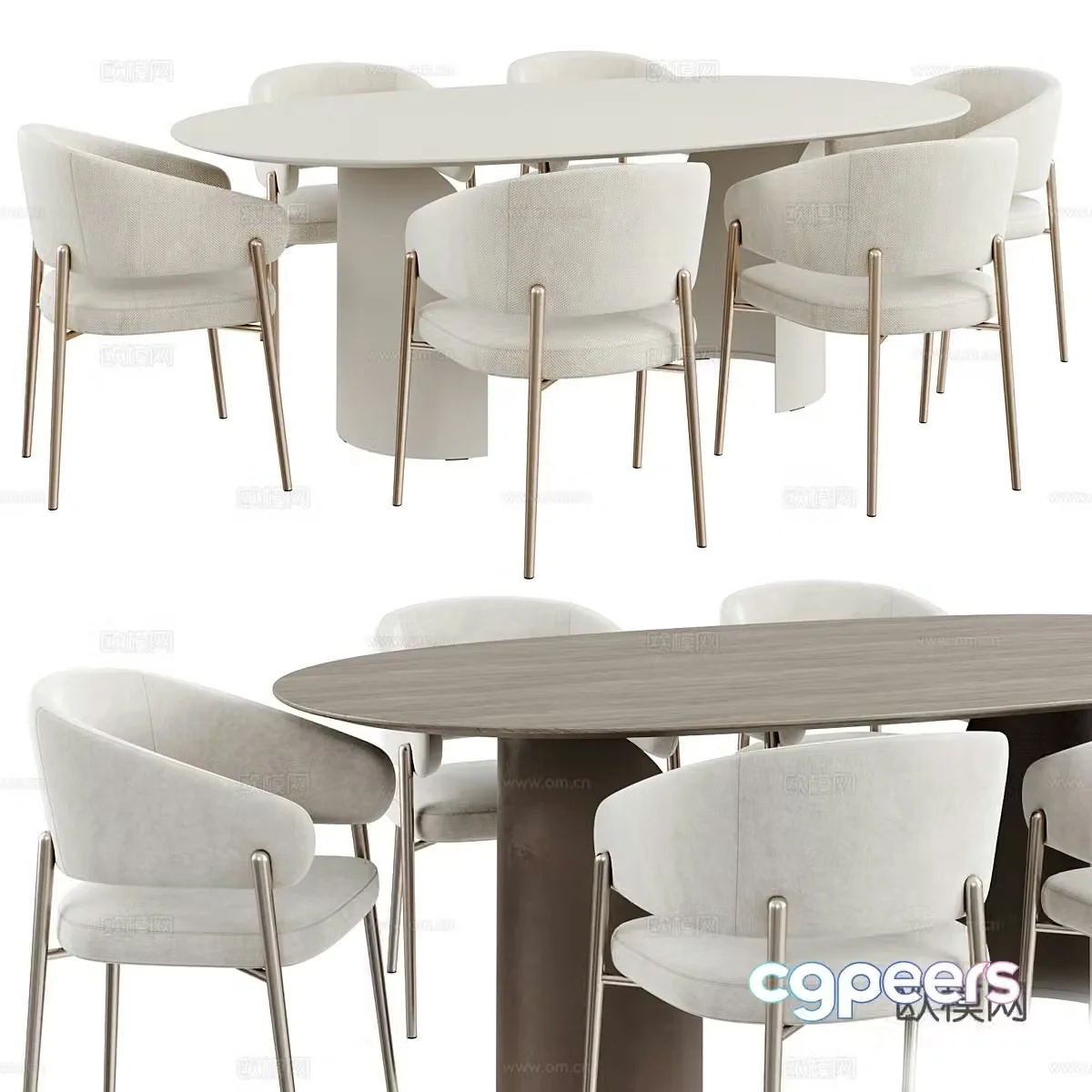 Modern Italian dining table and chair 3d model