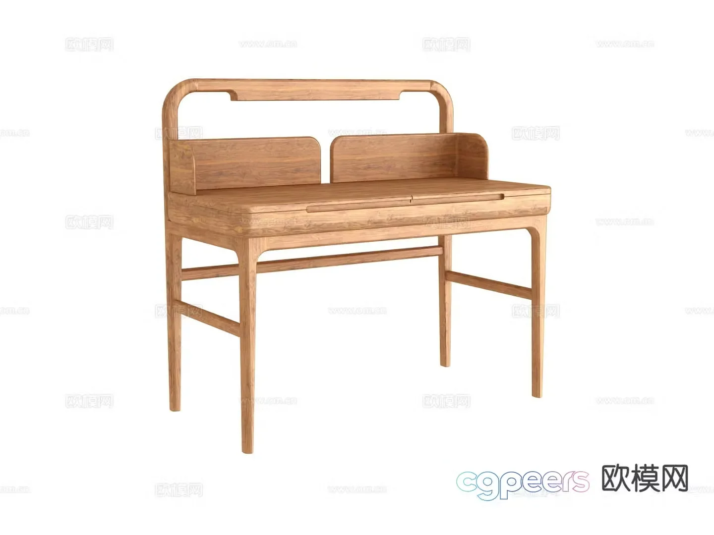 Log style desk 3d model