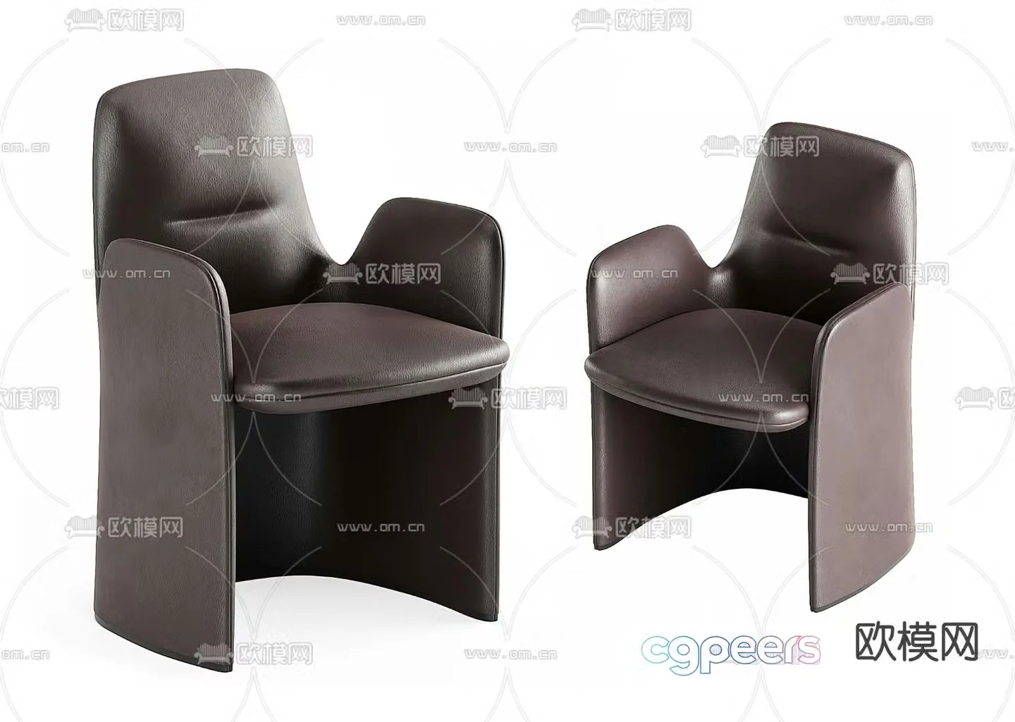 Pertica red brown lounge chair 3d model