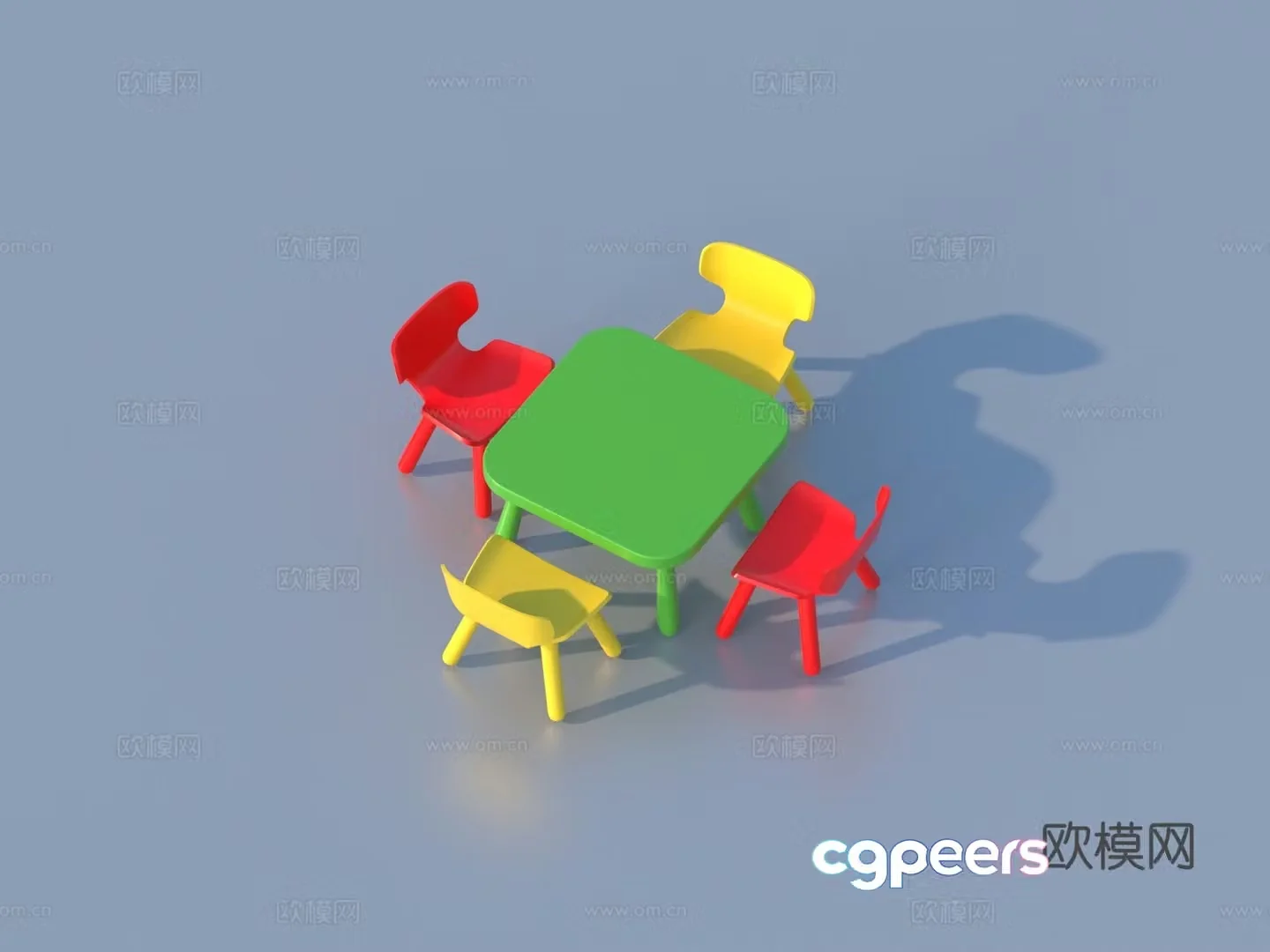 Children’s table and chairs Toy table and chairs 3d model