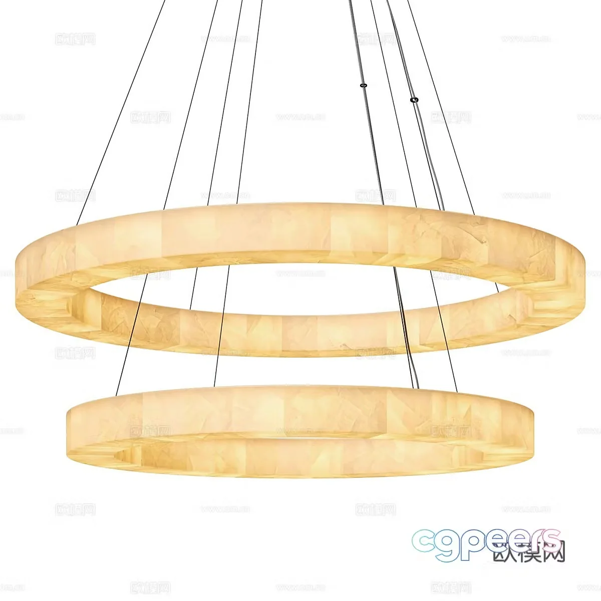 New Chinese Ring Chandelier 3D Model