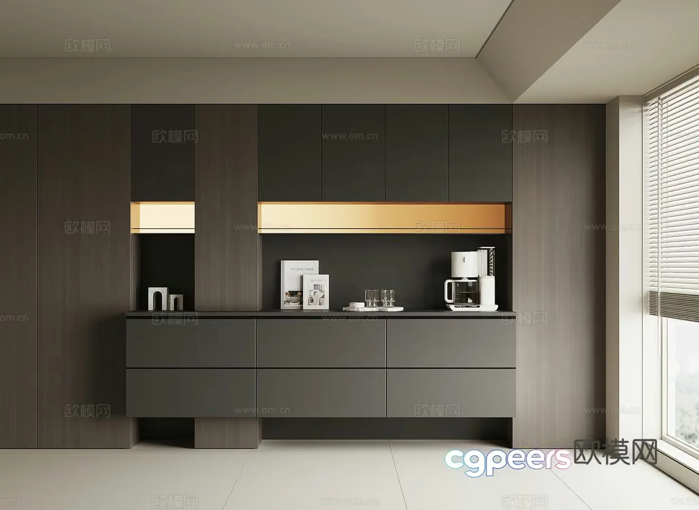Modern wine cabinet sideboard 3D model