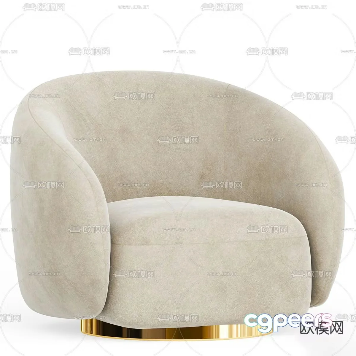 Modern single sofa fabric sofa 3d model