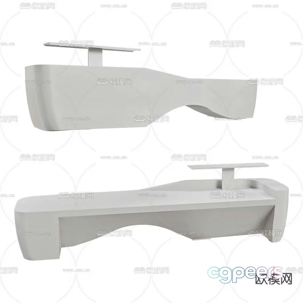 Isomi front desk reception desk 3d model