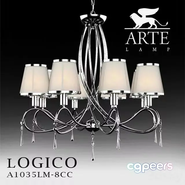 3ds Max Free – Chandelier Arte Lamp Logico A1035LM-8CC
