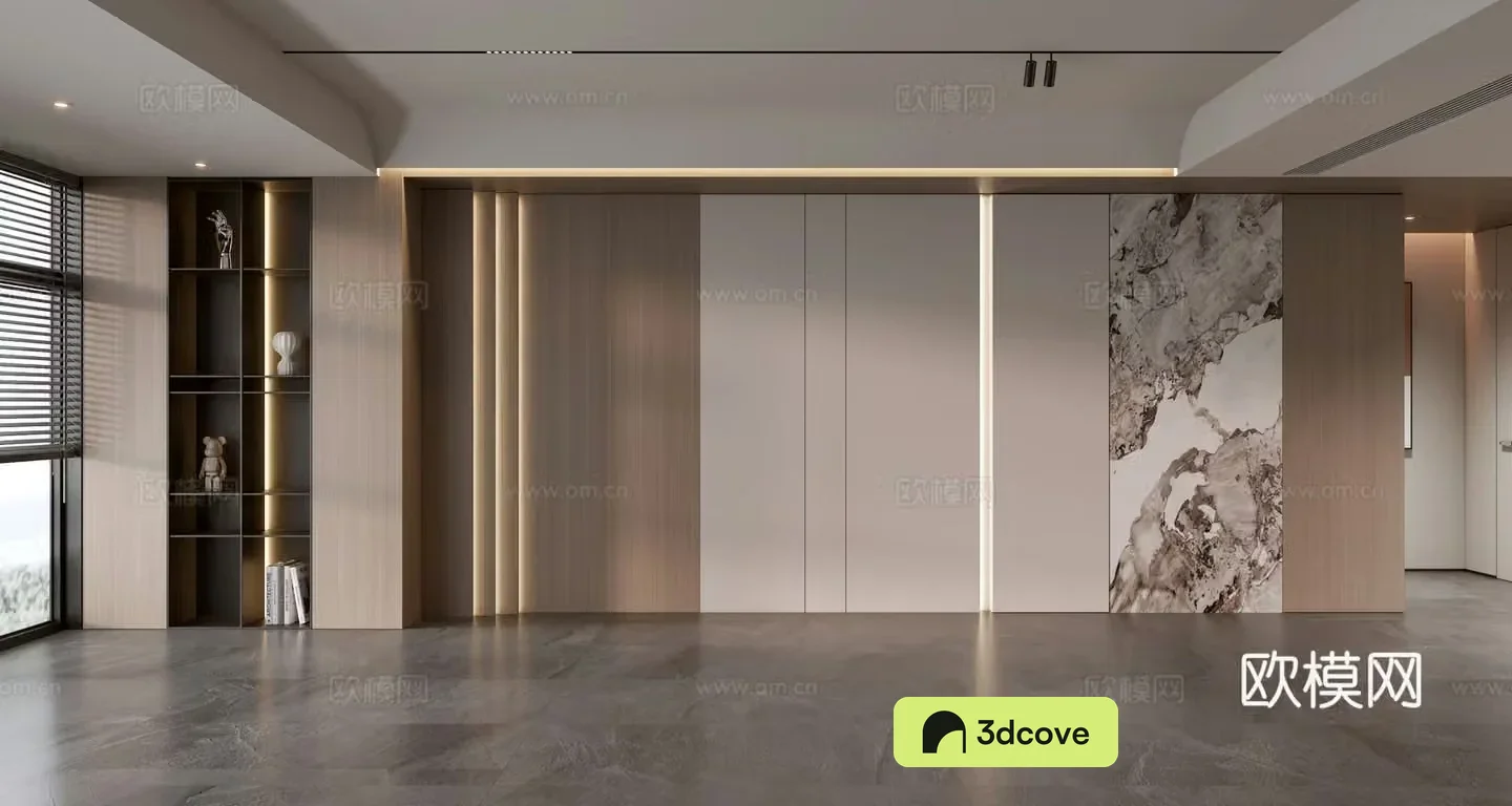 Modern sofa background wall whole wall cabinet