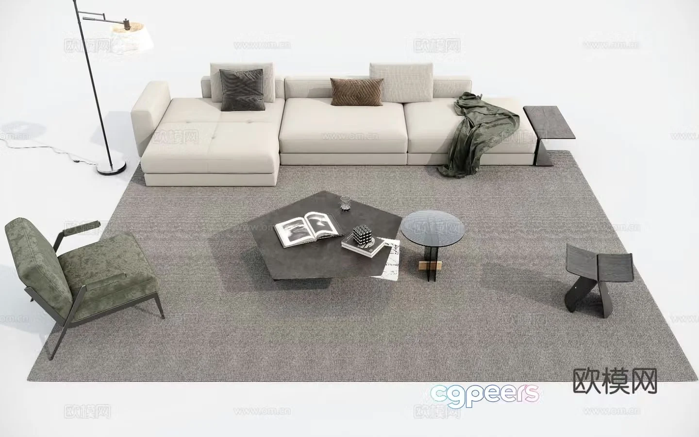 Modern sectional sofa 3d model