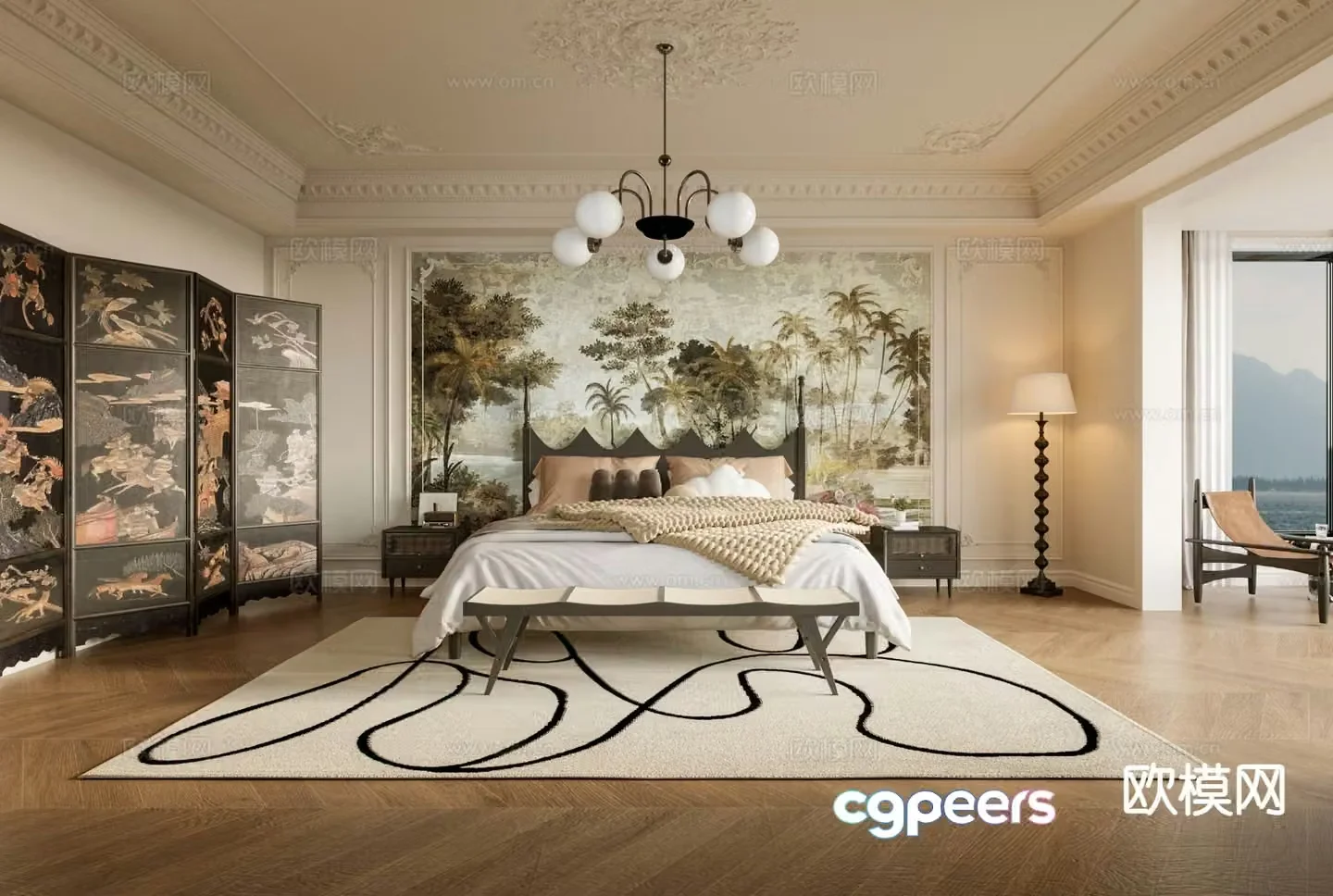 French bedroom master bedroom 3d model