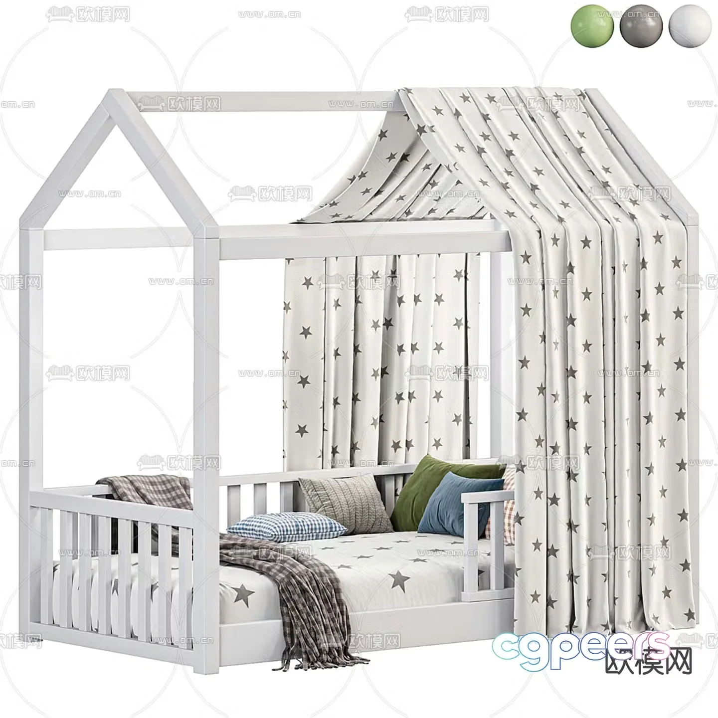 Oikiture children’s bed single bed 3d model
