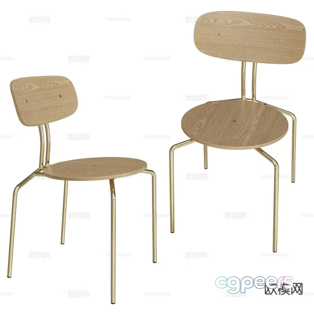 UMAGE modern chair dining chair wooden chair 3d model