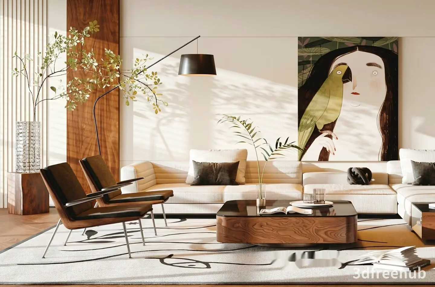 Modern Living Room 3D Model – 20186 – VRAY Render