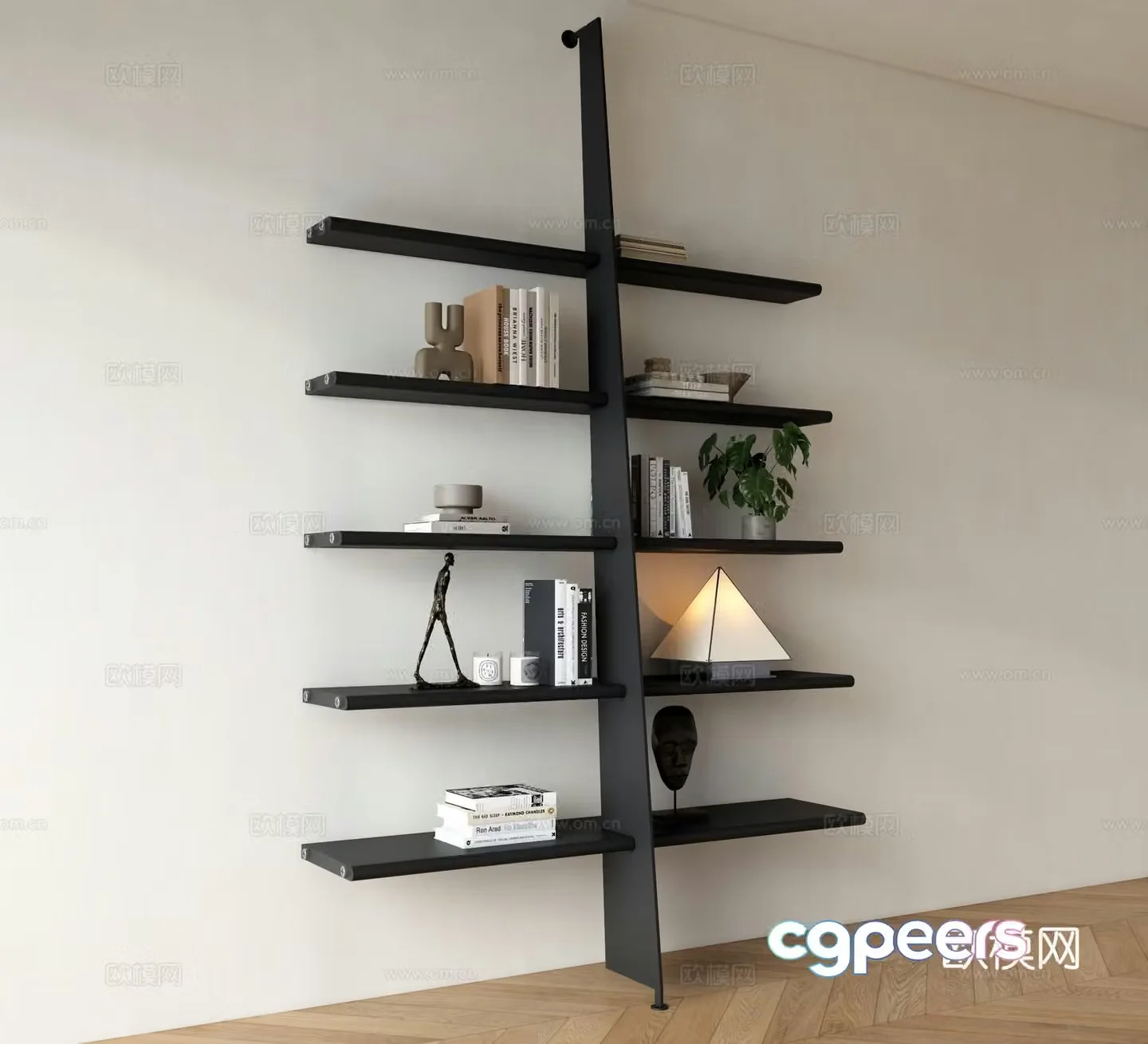 Modern bookcase Open bookshelf Layer bookshelf 3D model