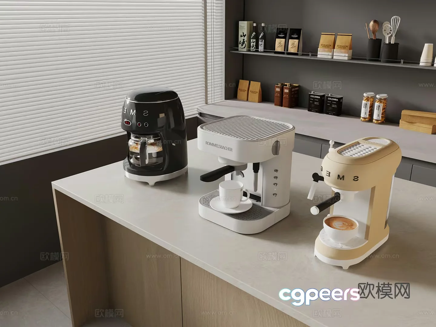 Modern Kitchen Appliances 3D Model – 9195 – VRAY Render